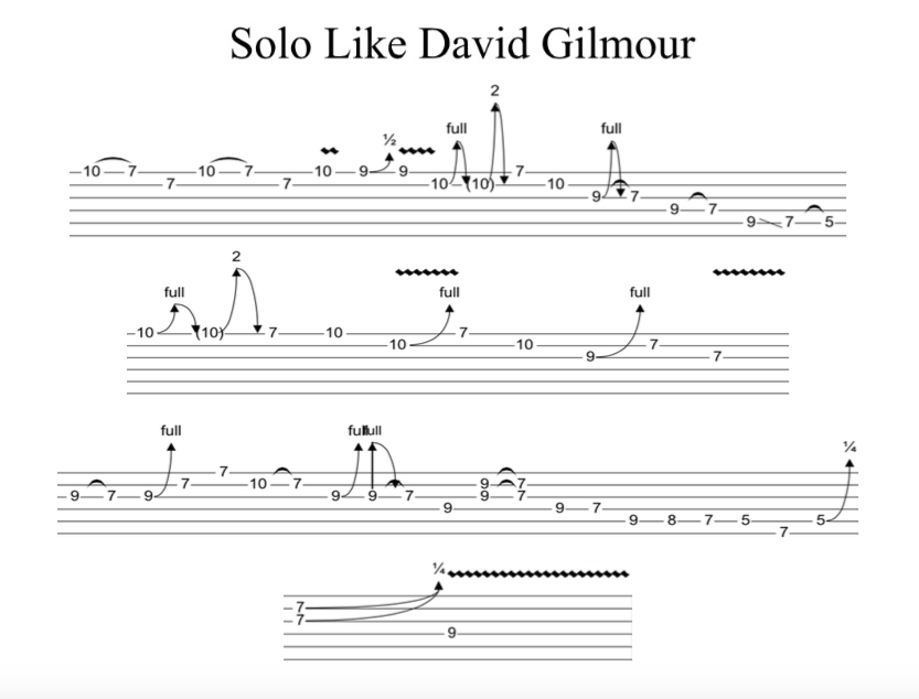 david gilmour guitar licks