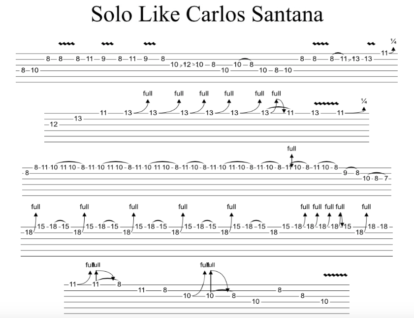 santana guitar licks